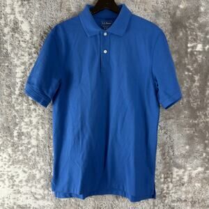 LL Bean size S Traditional Fit Casual Polo Shirt Blue Short Sleeve Cotton Button